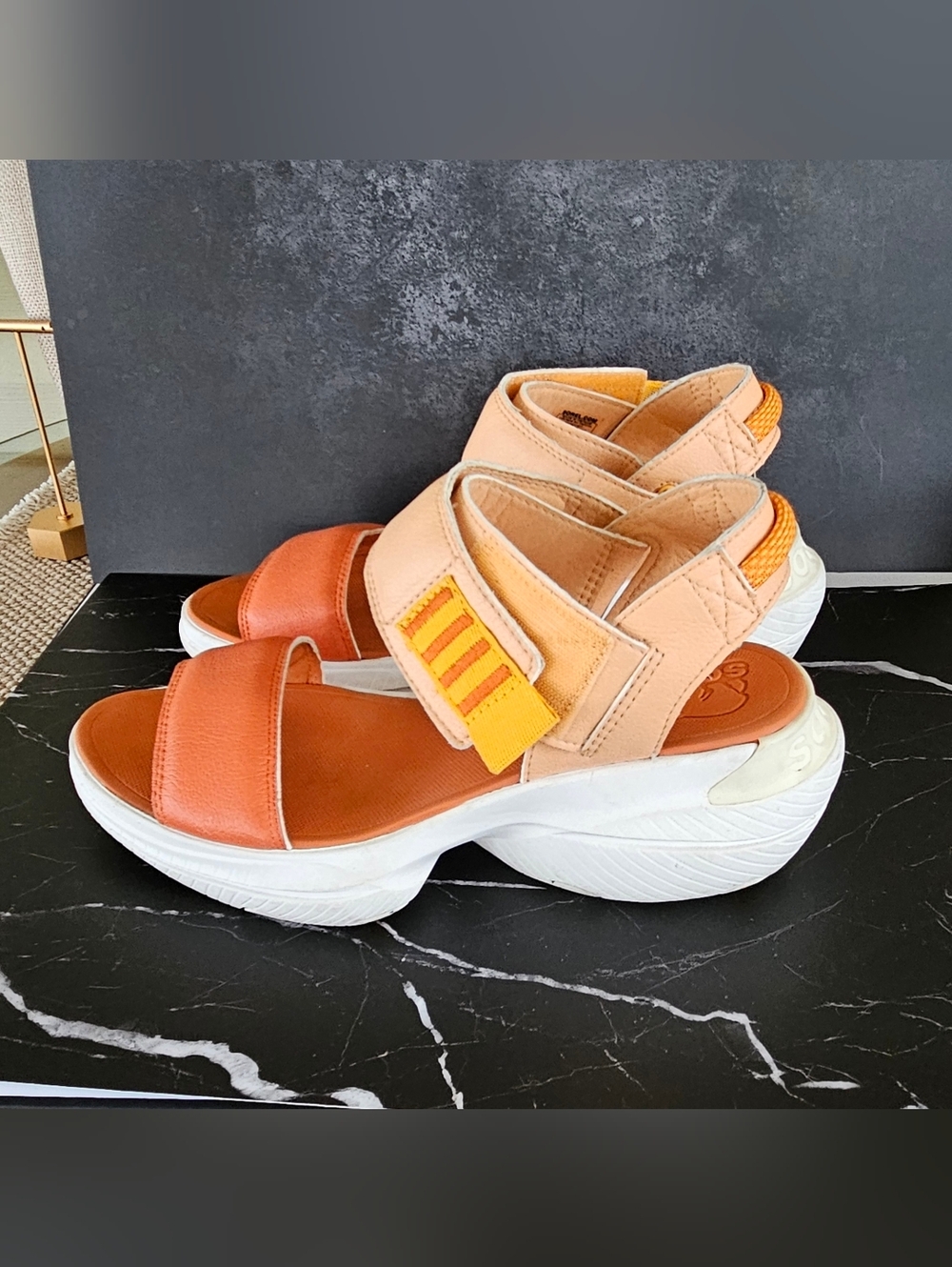 Sorel Women's Peach and Orange Sport Sandals Sz. 6.5